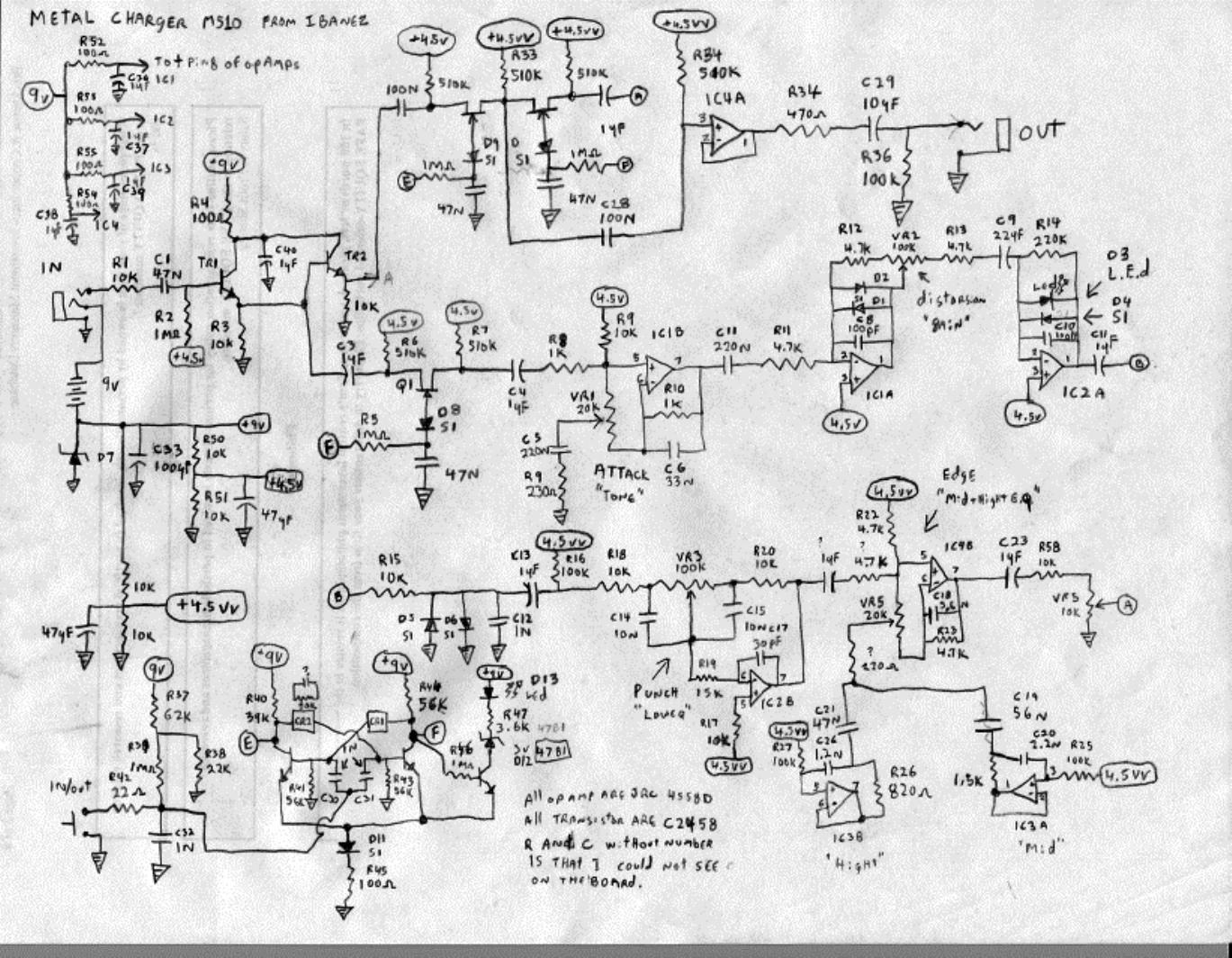 Ibanez MS 10 Metal Charger Distortion Schematic