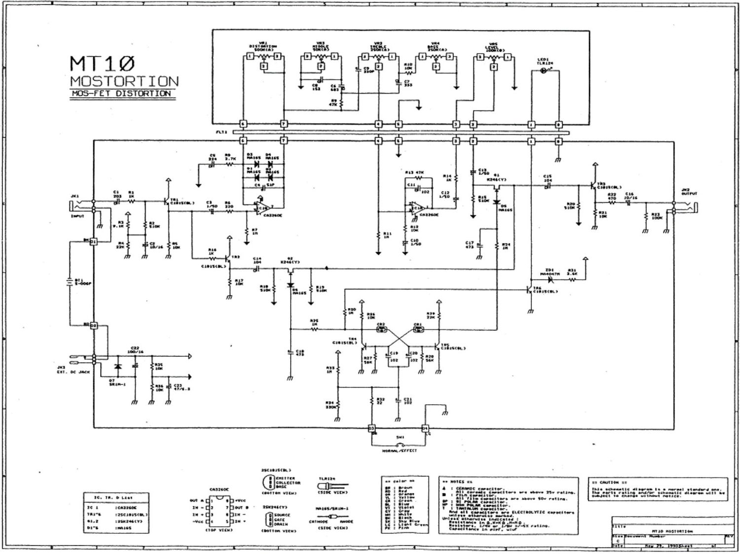 Ibanez MT 10 Mostortion Schematic