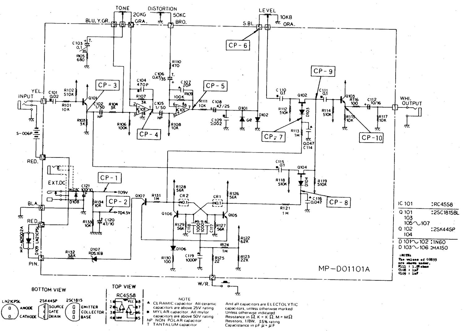 Ibanez OD 855 Overdrive II Schematic