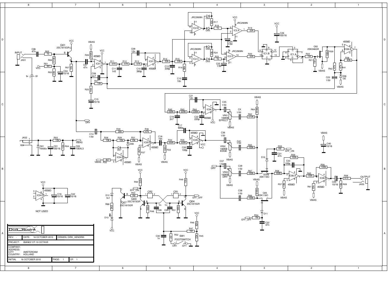 Ibanez OT 10 Octave Schematic