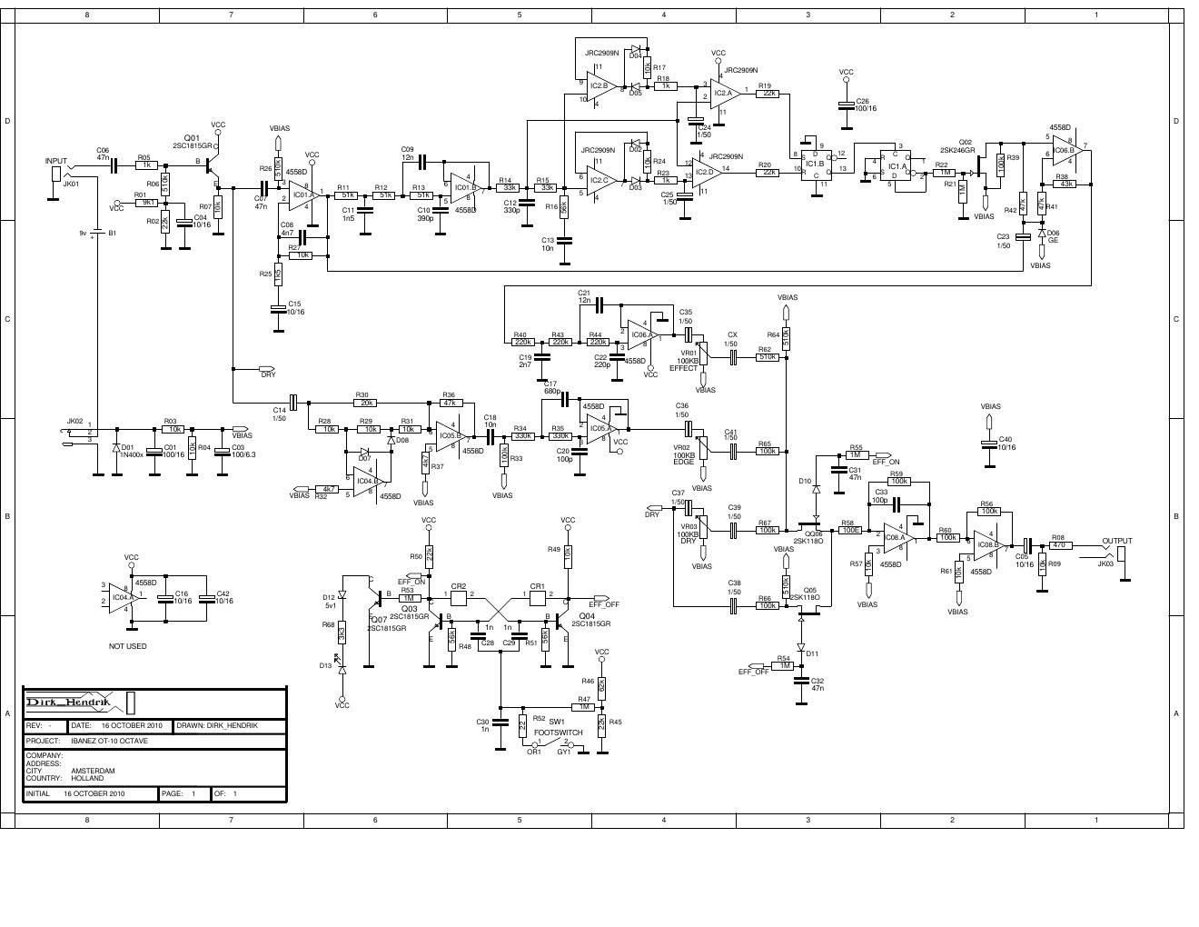 Ibanez OT 10 Octave Schematic