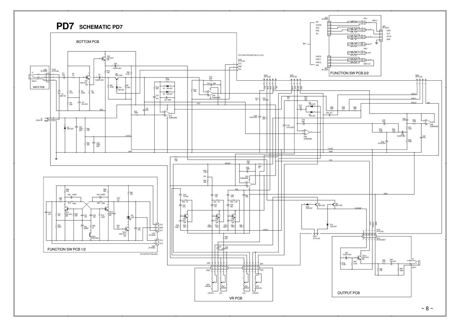 Ibanez PD 7 Distortion Schematic