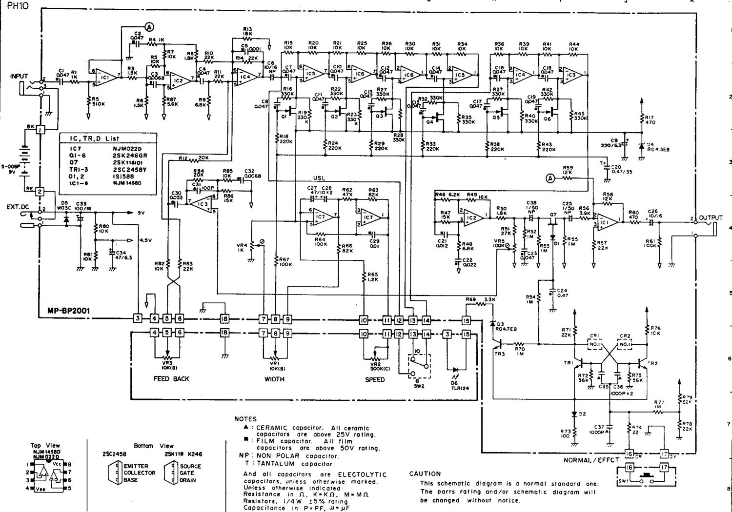 Ibanez PH 10 Phaser Schematic