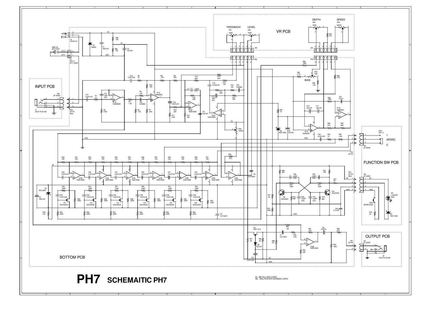 Ibanez PH 7 Phaser Schematic