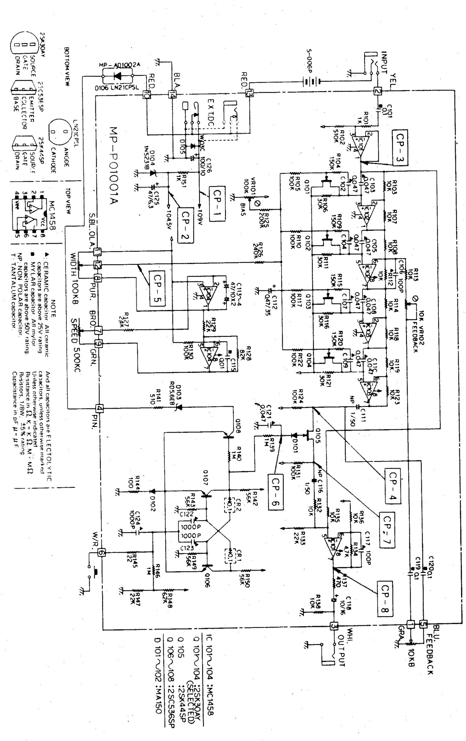 Ibanez PT 909 Phasetone Flanger Schematic