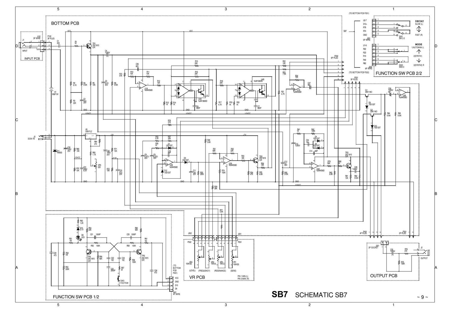 Ibanez SB 7 Bass Synthesizer Schematic
