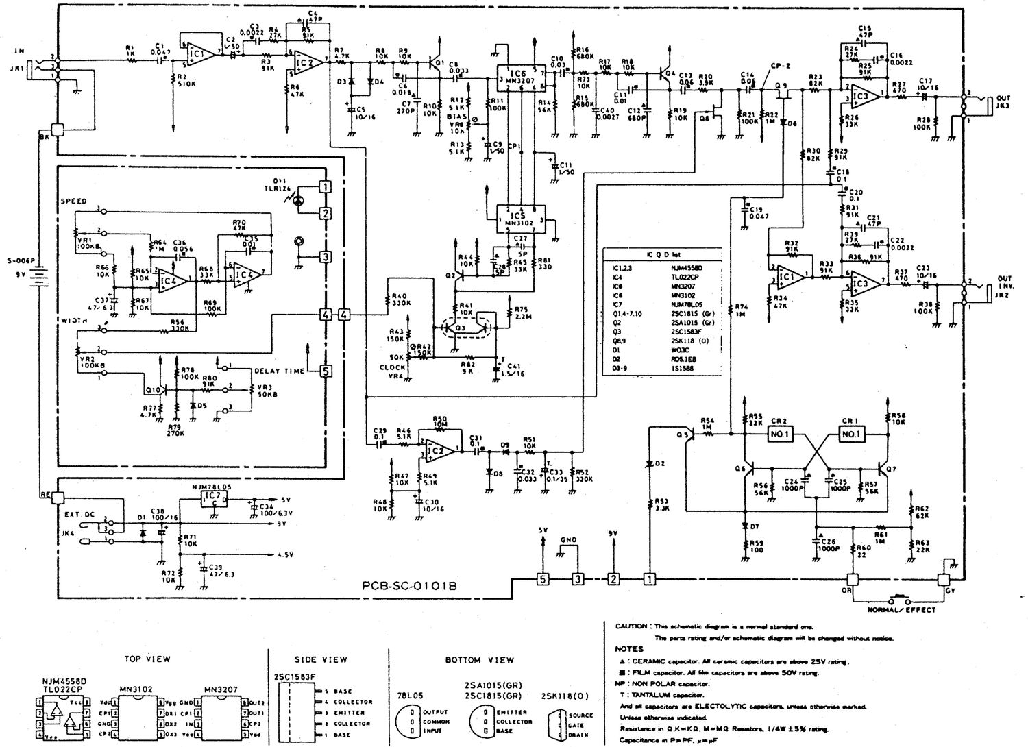 Ibanez SC 10 Stereo Chorus Schematic