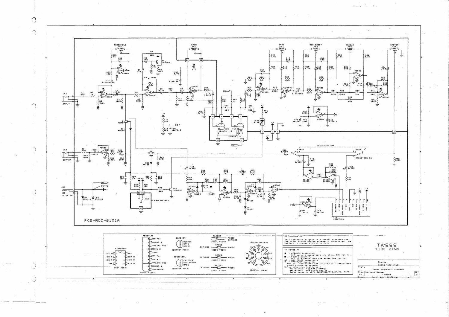 Ibanez TK 999 Tube King Schematic