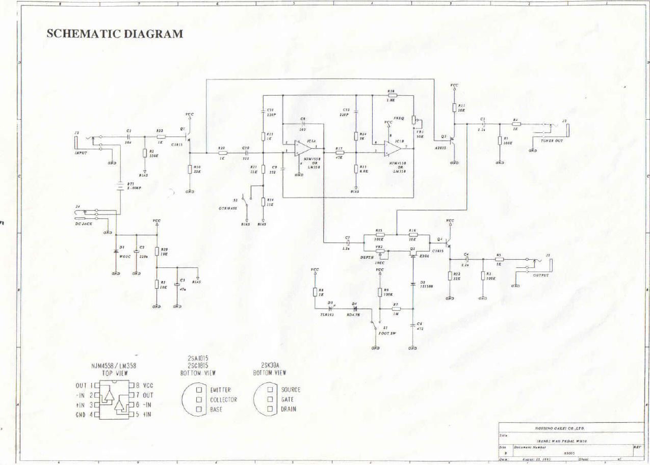 Ibanez WH 10 Wah Schematic