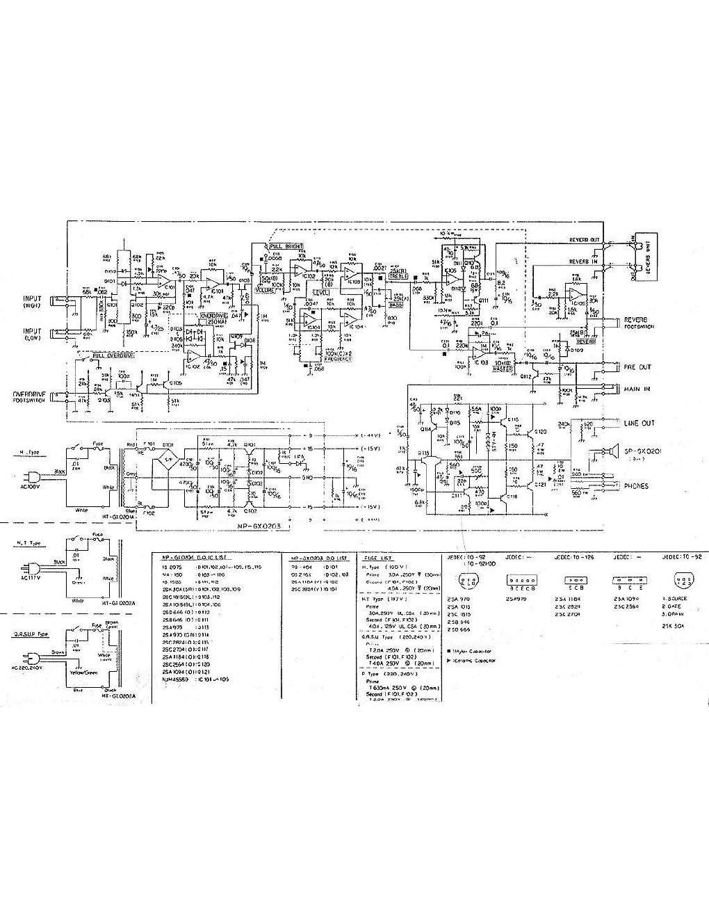 Ibanez GX 60 Schematic