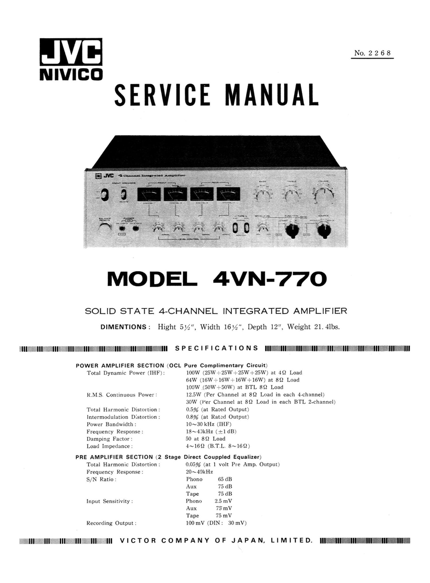 Jvc 4VN 770 Service Manual
