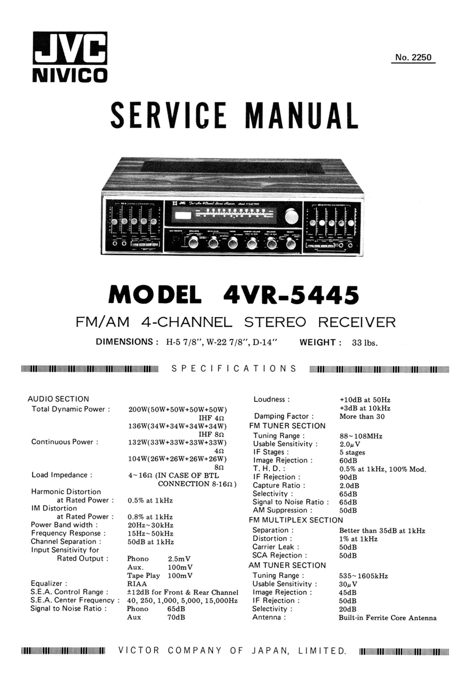 Jvc 4VR 5445 Service Manual