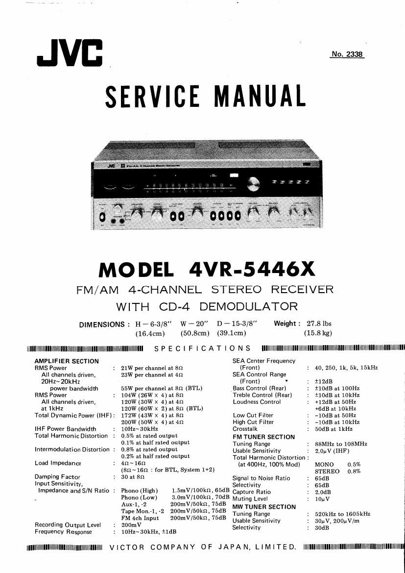 Jvc 4VR 5446 X Service Manual