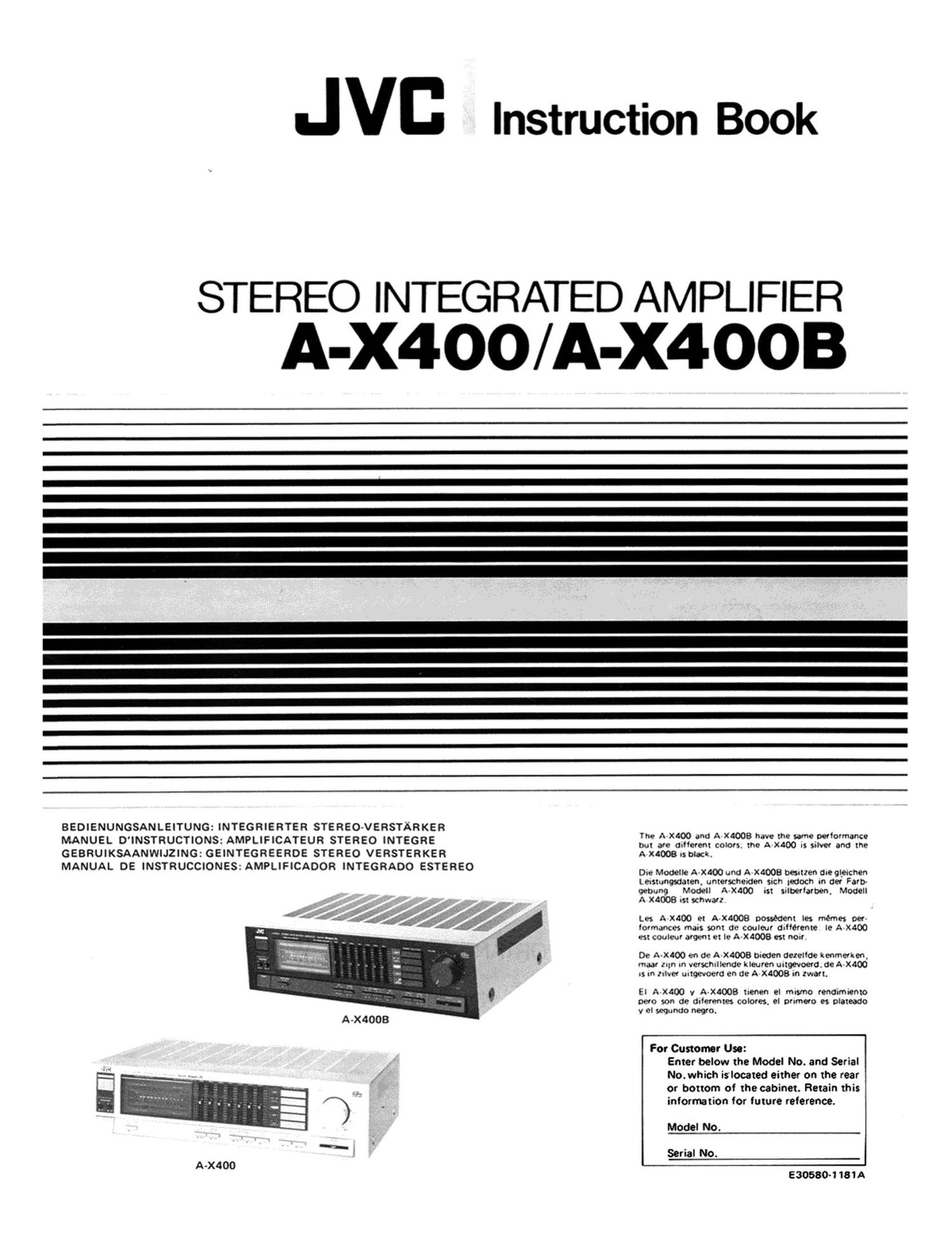 Jvc A X400 Owners Manual