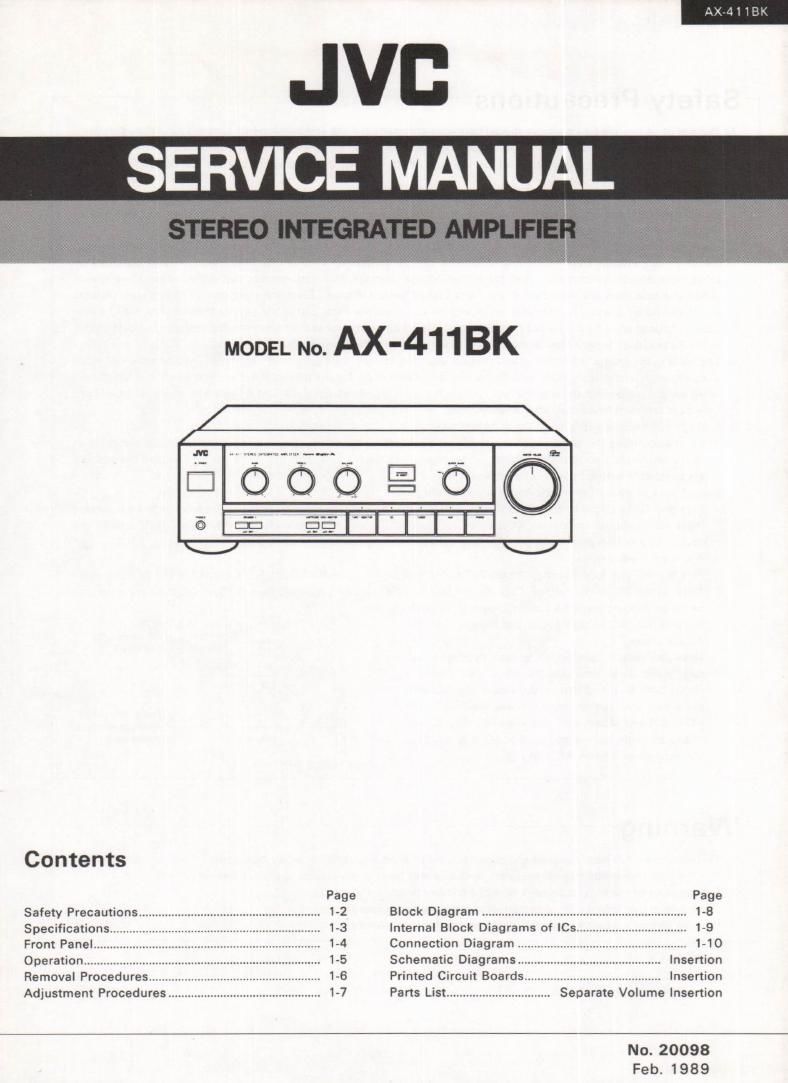 Jvc A X411BK Service Manual