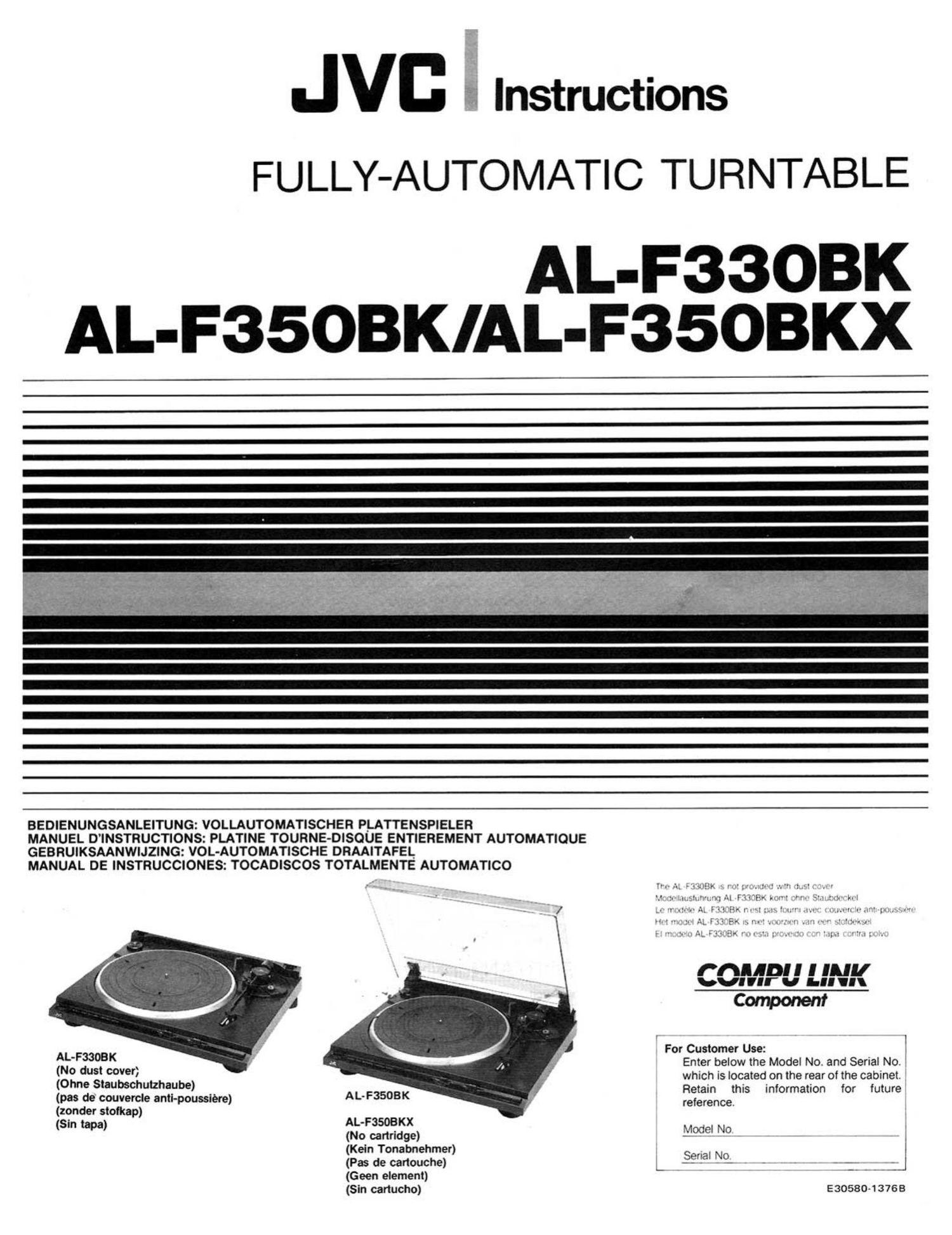 Jvc AL F350BKX Owners Manual