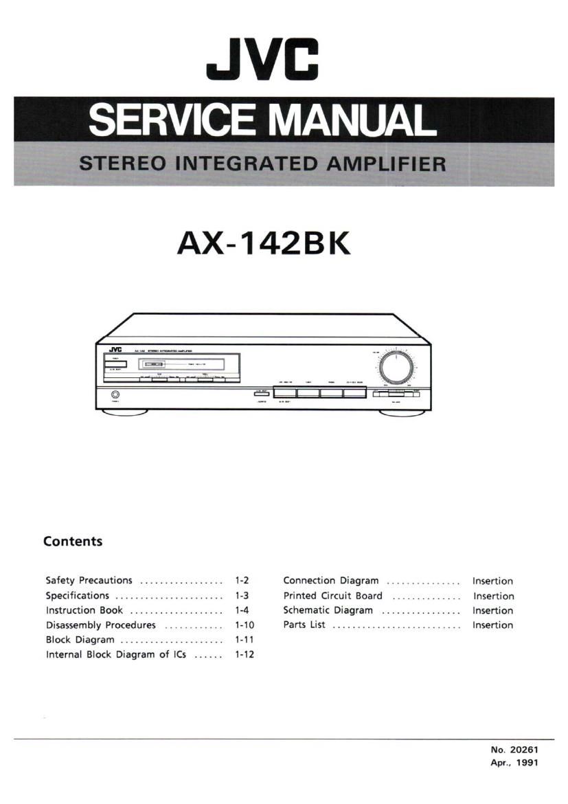 Jvc AX 142 BK Service Manual