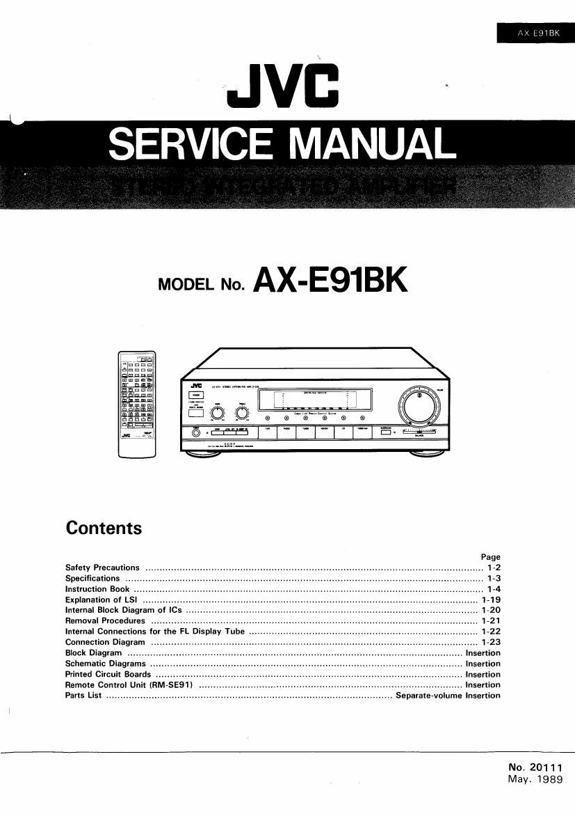 Jvc AX E91BK Service Manual