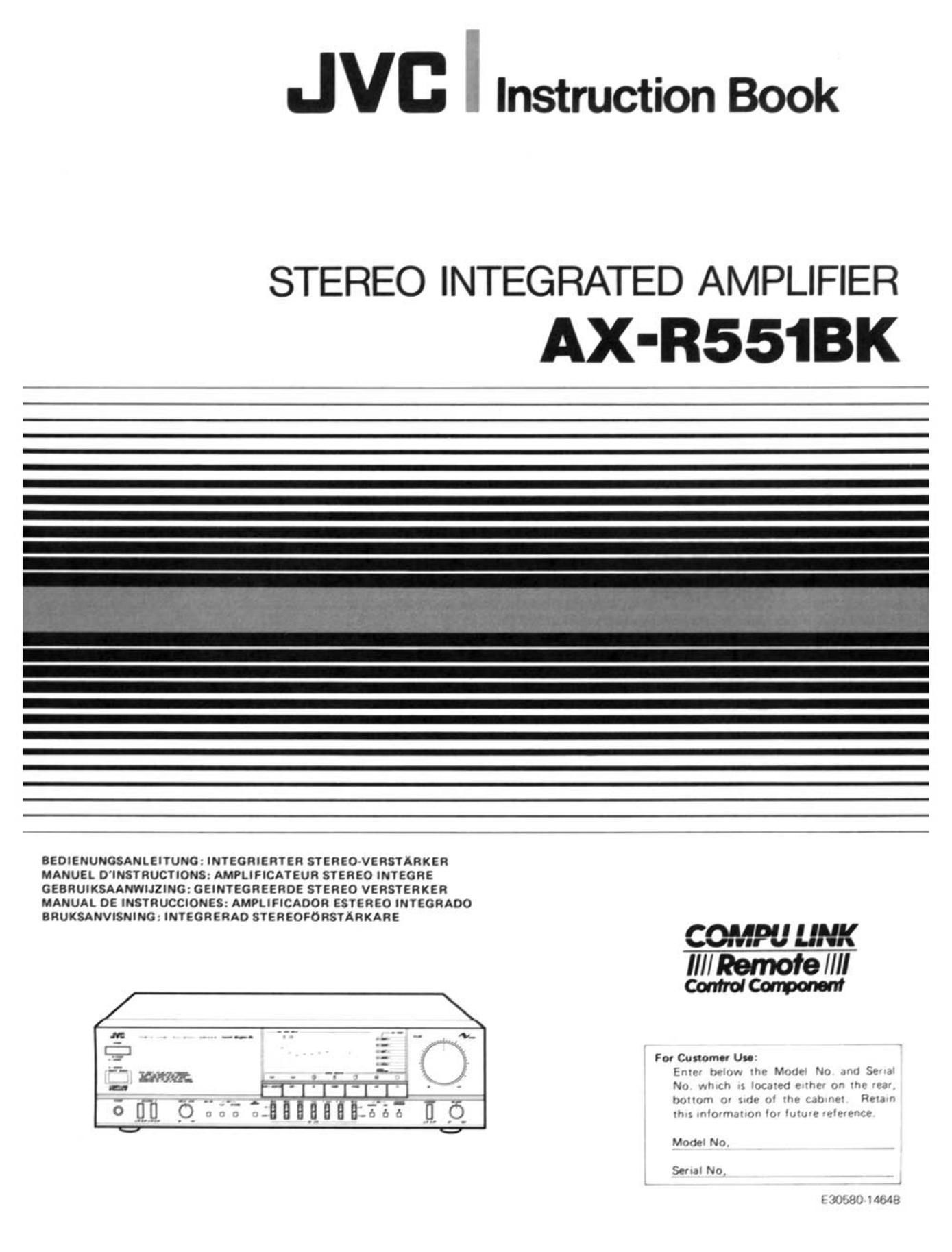 Jvc AX R551BK Owners Manual