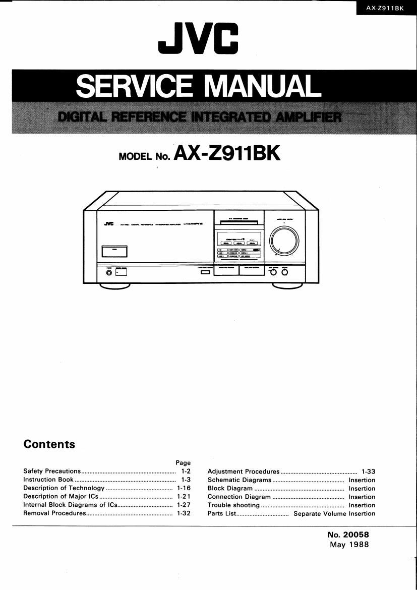 Jvc AXZ 911 BG Service Manual