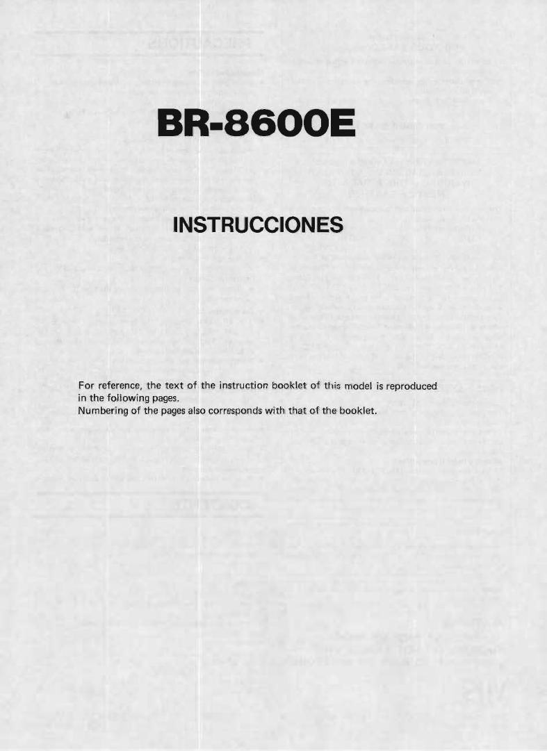 Jvc BR 8600 E Owners Manual