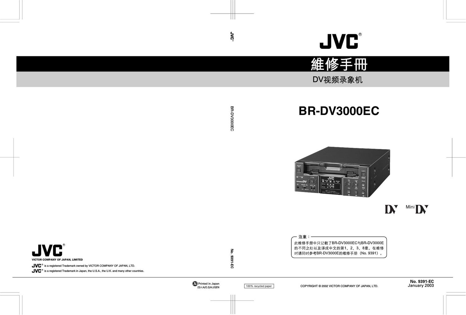 Jvc BR DV 3000 EC Service Manual Part 1
