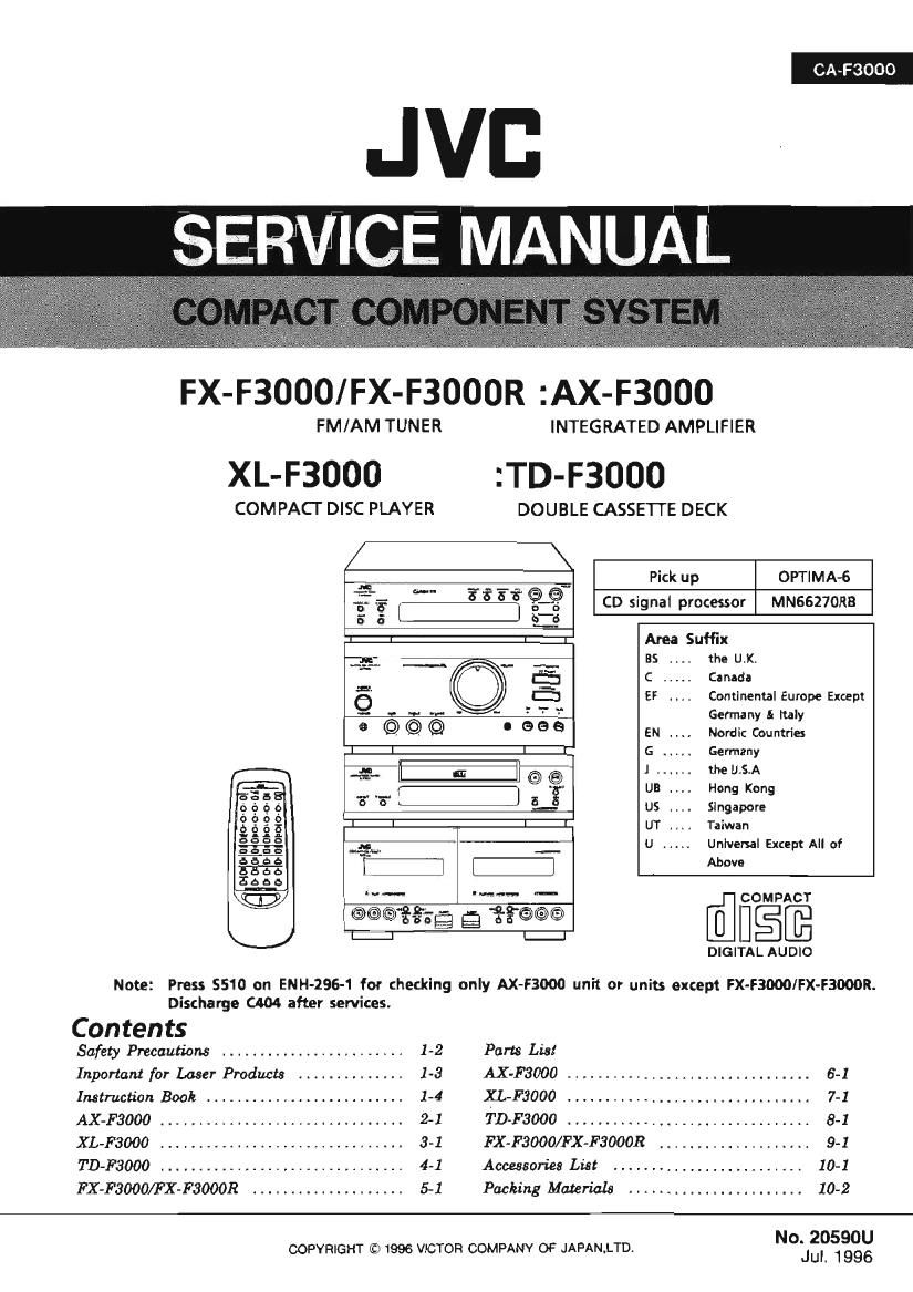 Jvc CA F3000 Service Manual