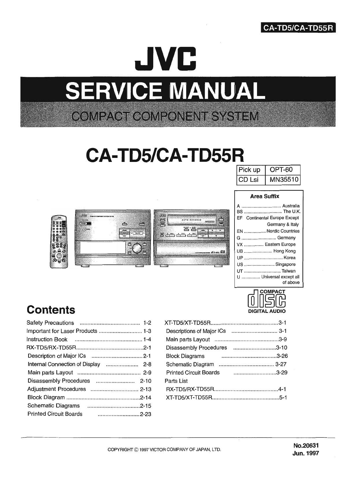 Jvc CA TD5 Service Manual