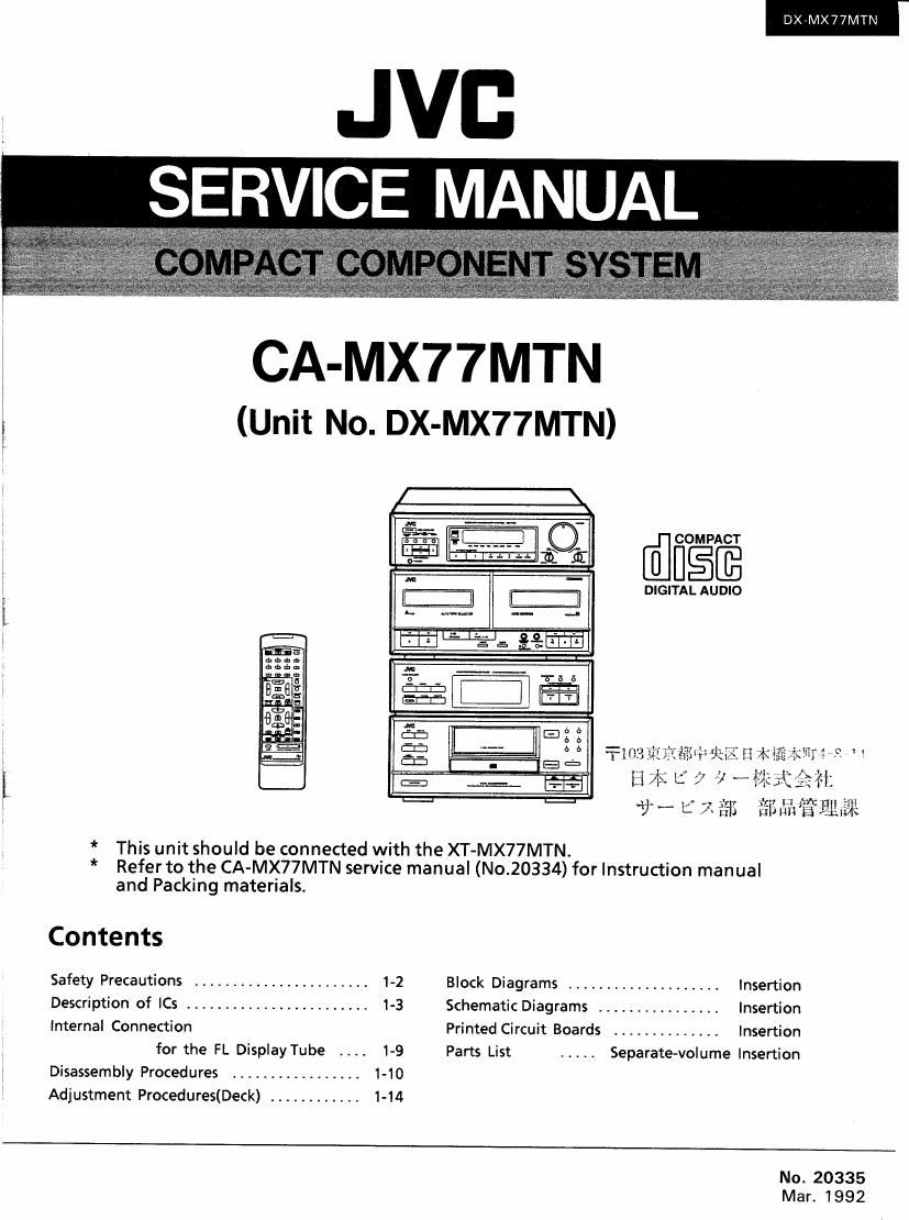 Jvc CAMX 77 MTN Service Manual