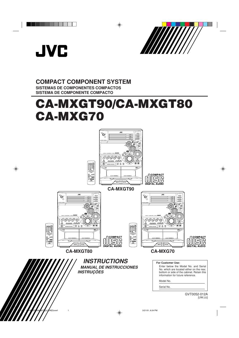 Jvc CAMXGT 80 Owners Manual