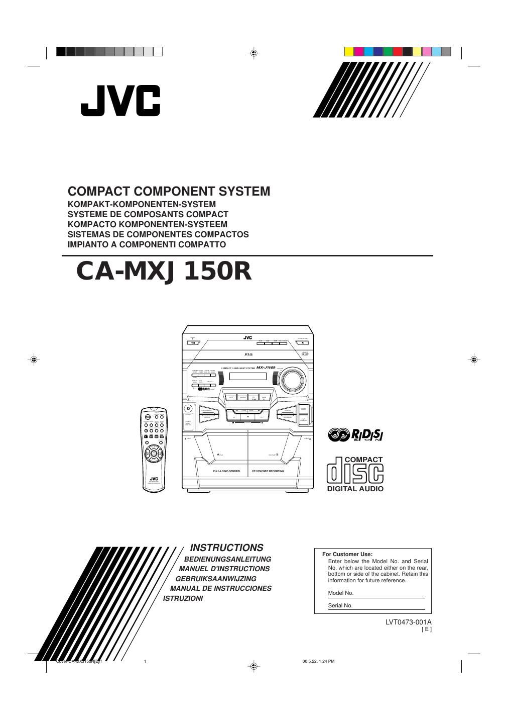 Jvc CAMXJ 150 R Owners Manual