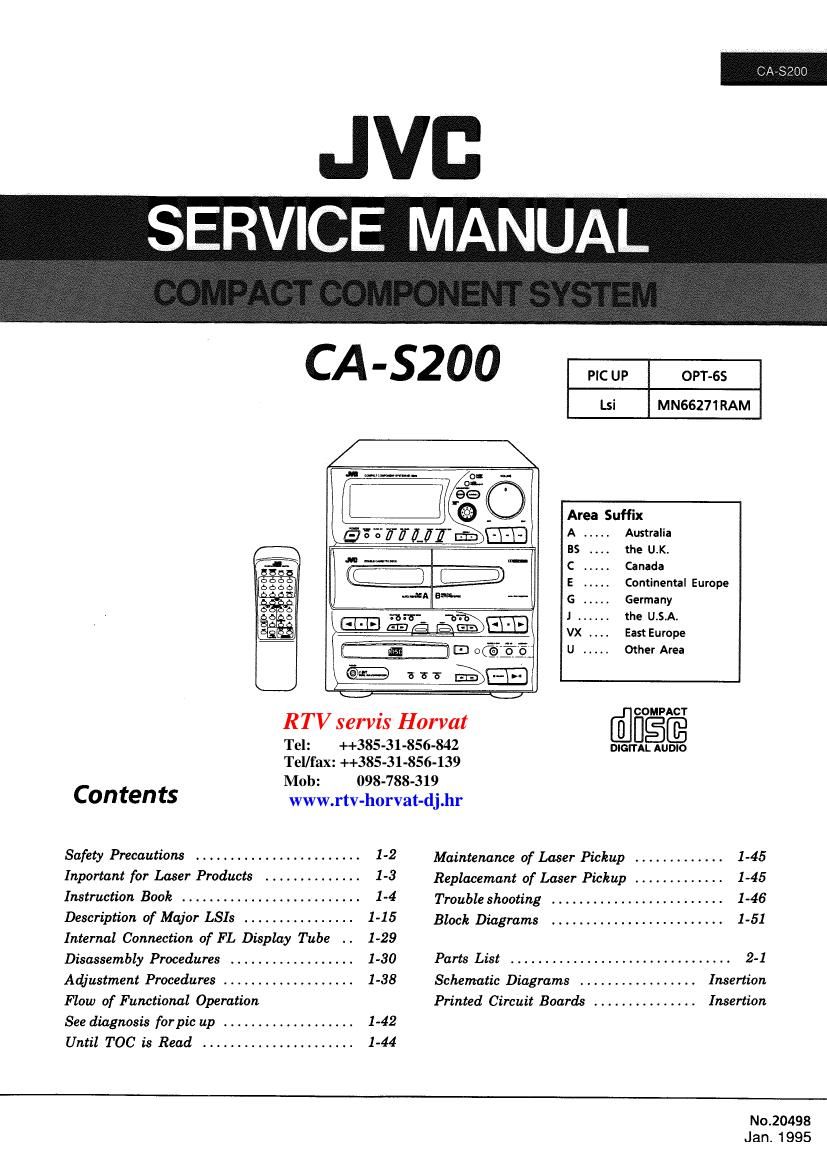 Jvc CAS 200 Service Manual