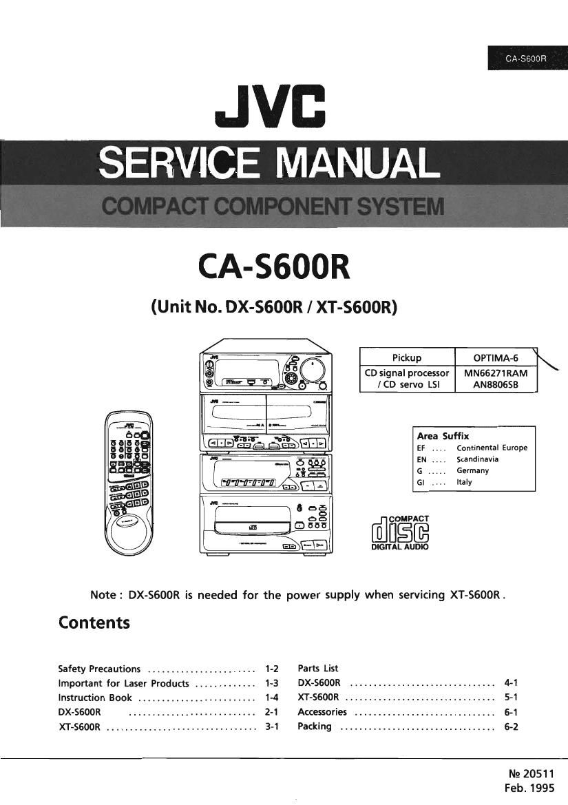 Jvc CAS 600 R Service Manual