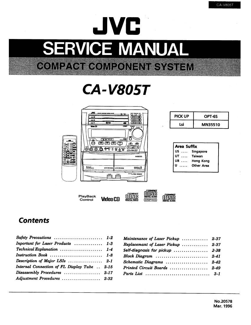 Jvc CAV 805 T Service Manual