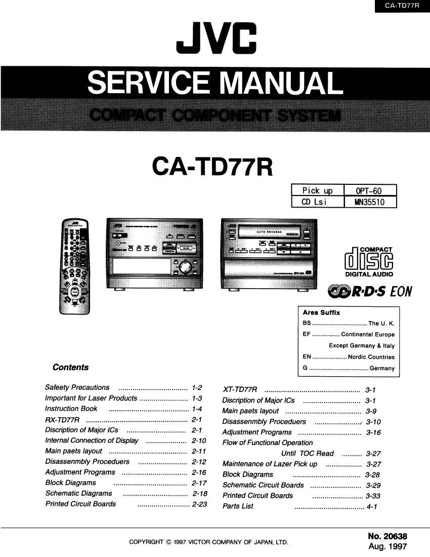 Jvc CATD 77 R Service Manual
