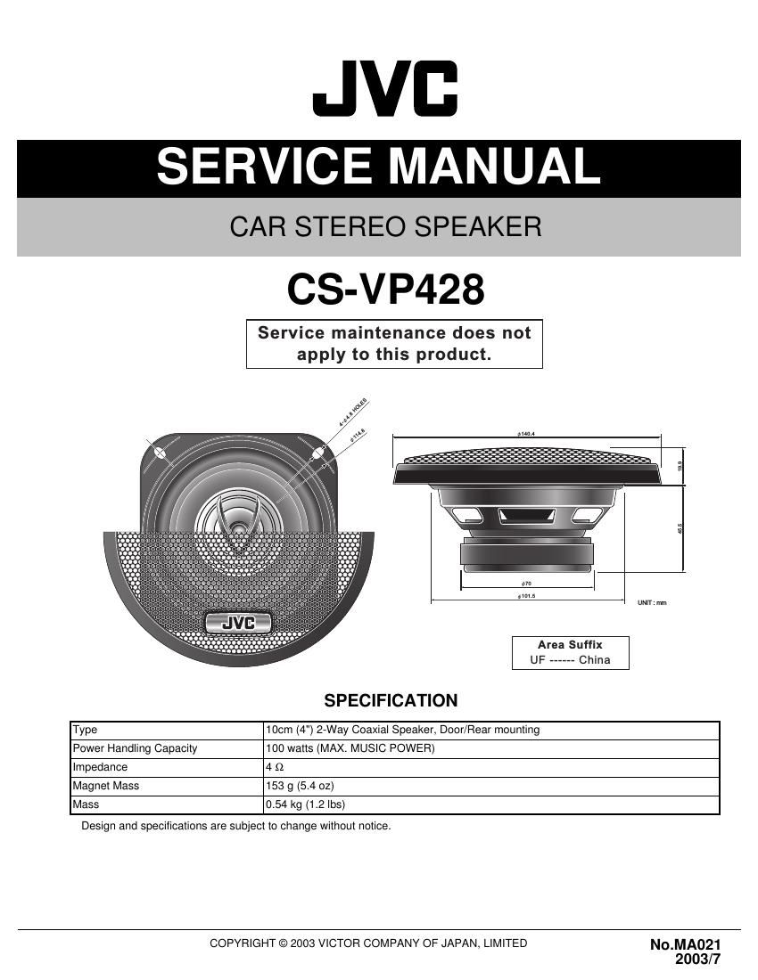 Jvc CS VP428 Service Manual