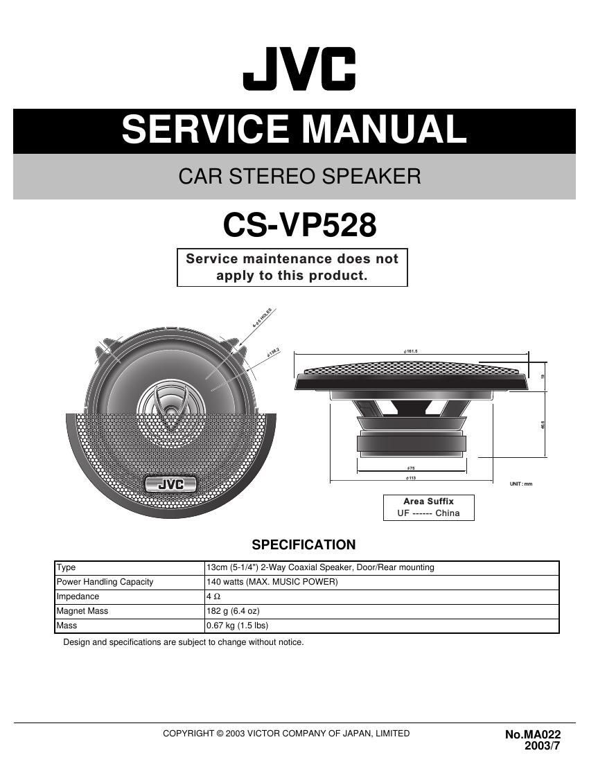 Jvc CS VP528 Service Manual