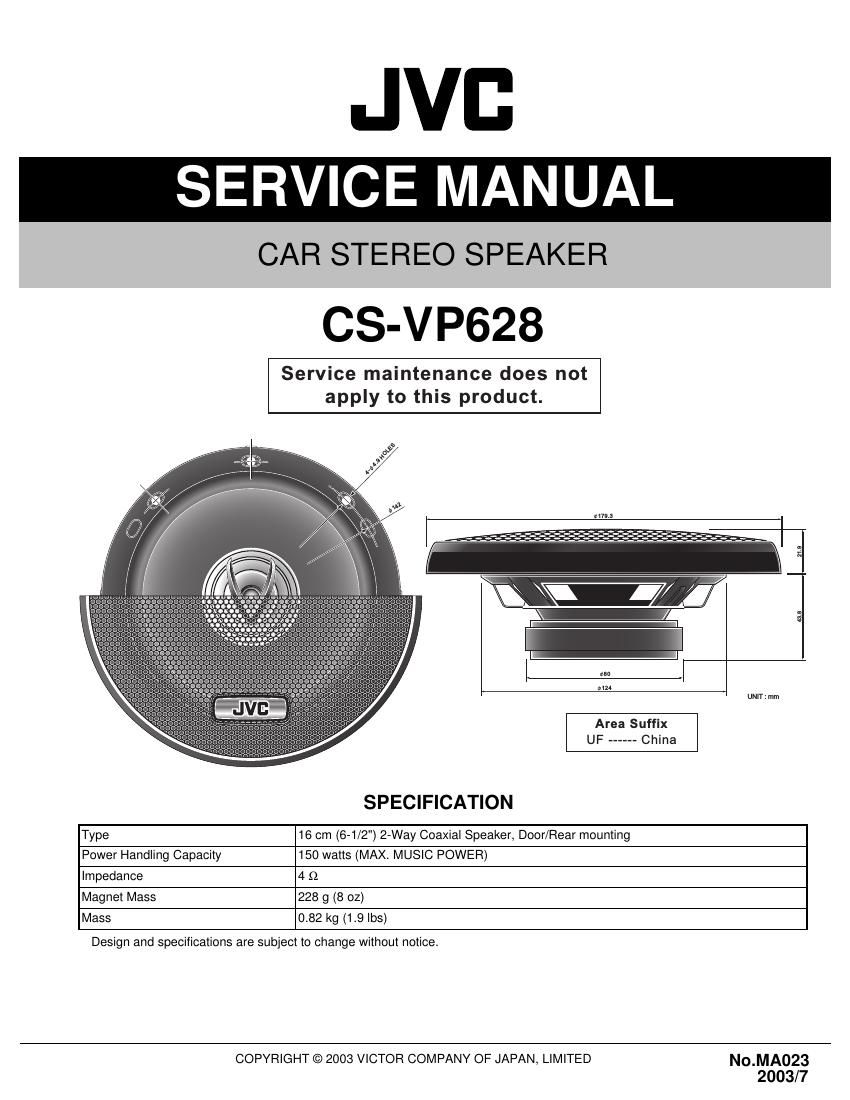 Jvc CS VP628 Service Manual