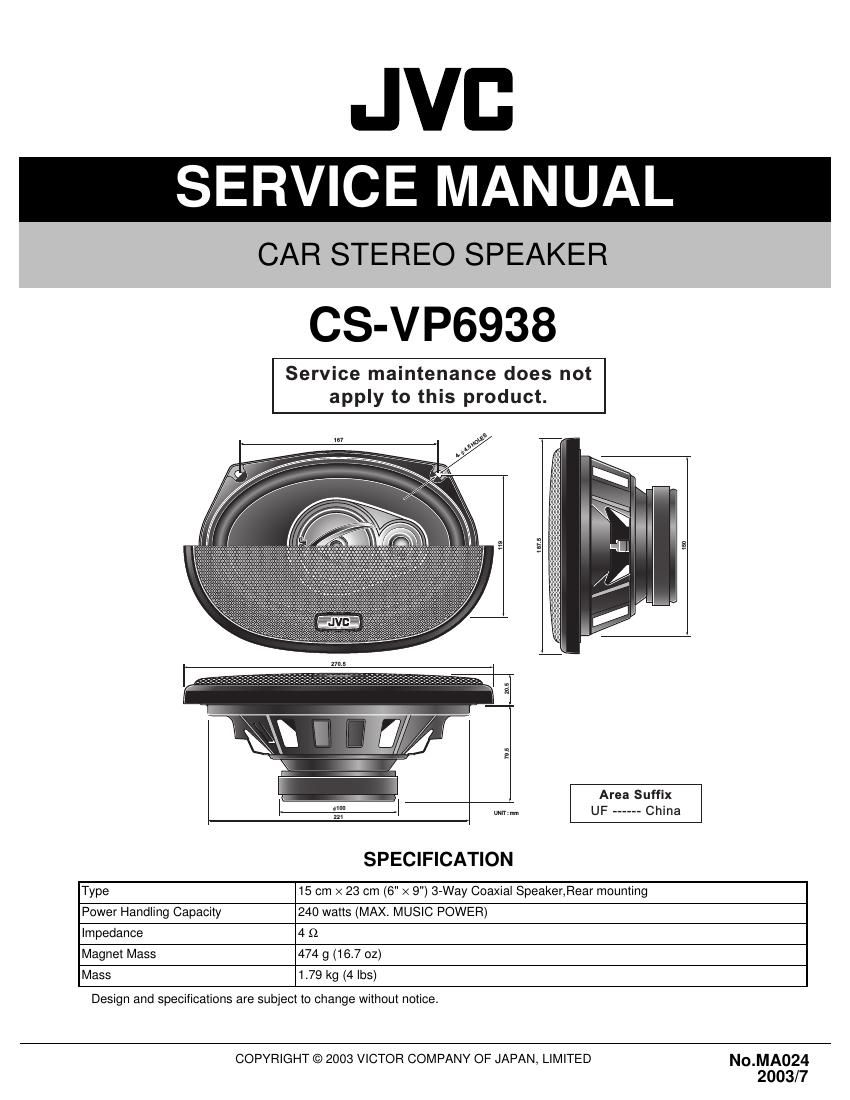 Jvc CS VP6938 Service Manual