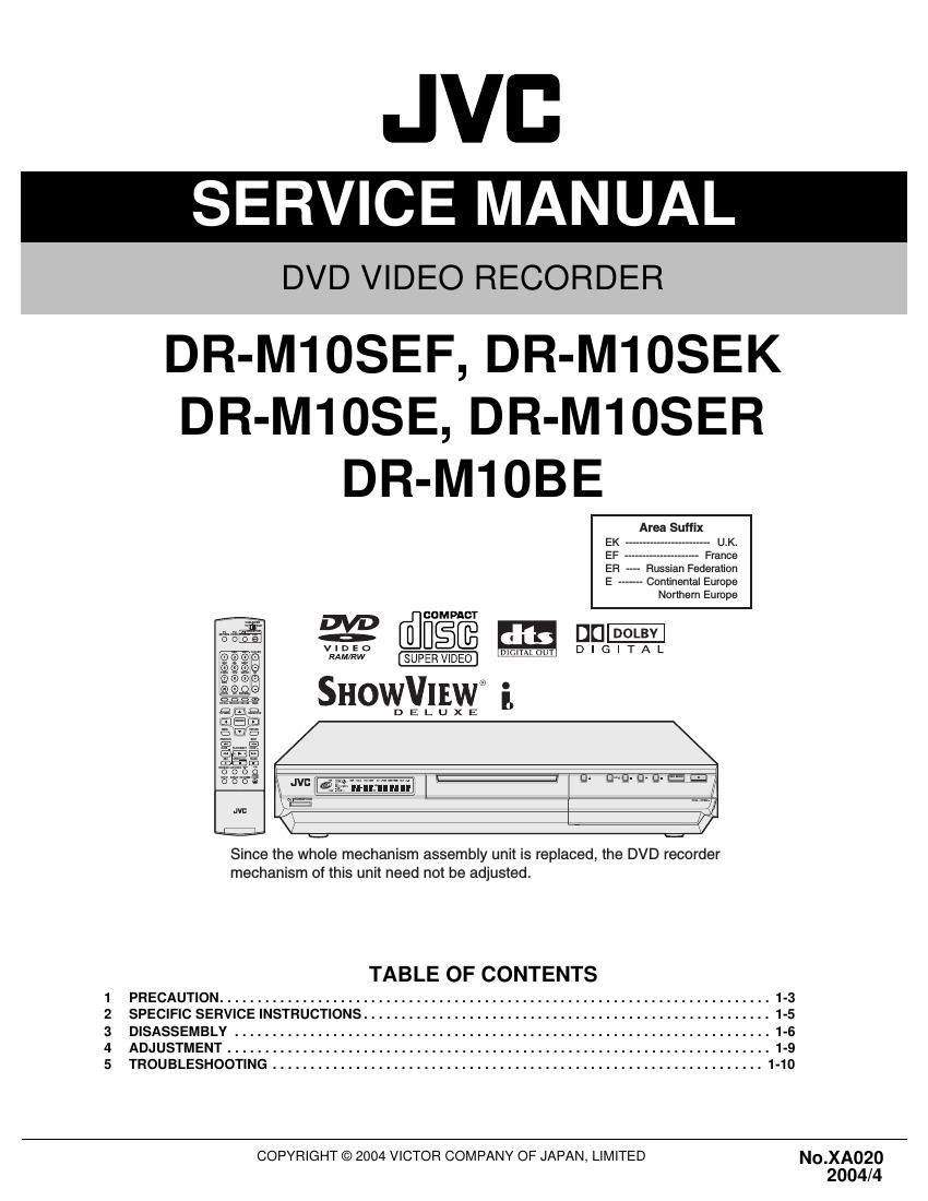 Jvc DRM 10 BE Service Manual