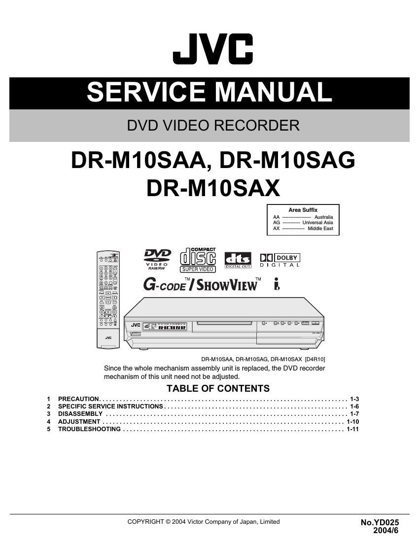 Jvc DRM 10 SAA Service Manual