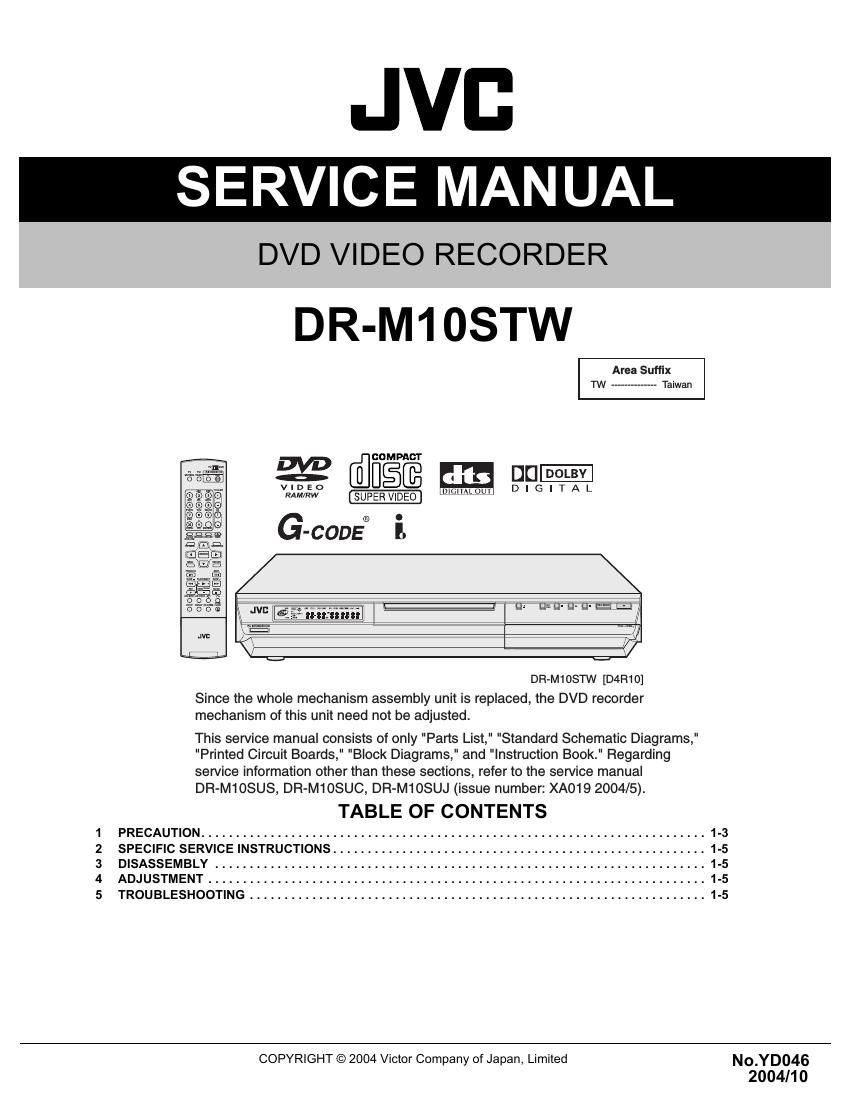 Jvc DRM 10 STW Service Manual