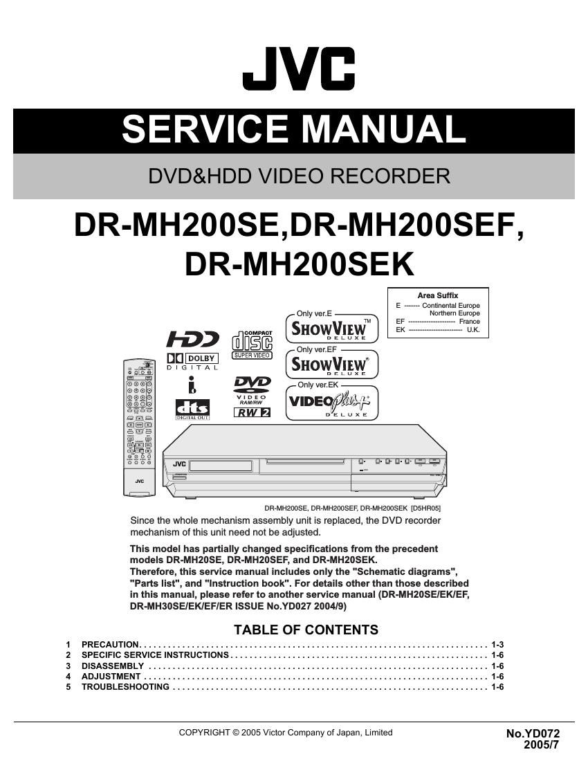 Jvc DRMH 200 SE Service Manual