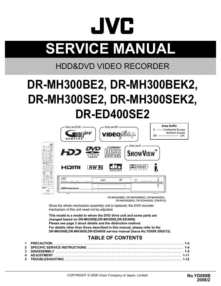 Jvc DRMH 300 BEK 2 Service Manual