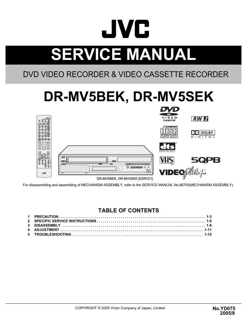 Jvc DRMV 5 BEK Service Manual