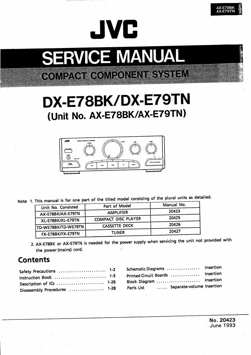 Jvc DX E78BK Service Manual