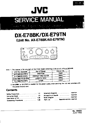 Jvc DX E78BK Service Manual