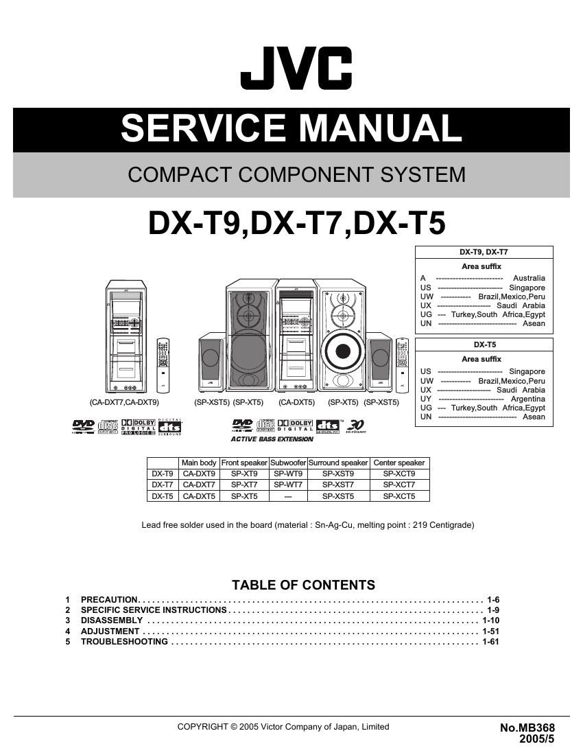 Jvc DXT 9 Service Manual