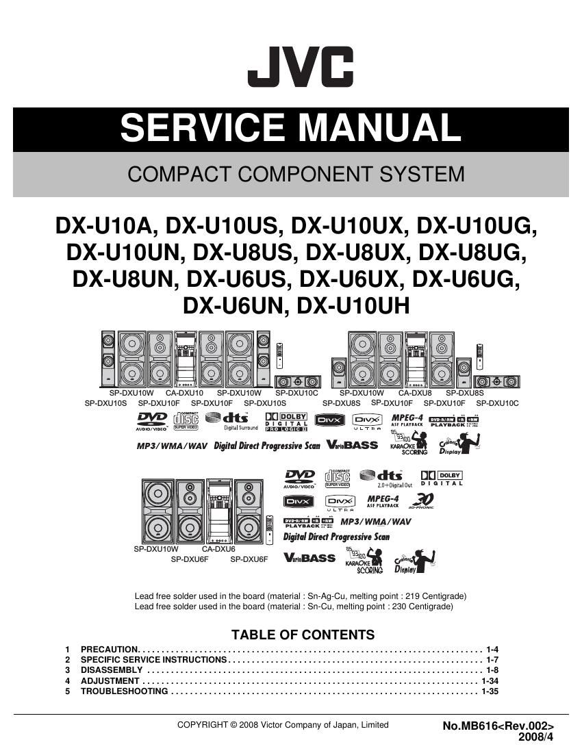Jvc DXU 10 Service Manual