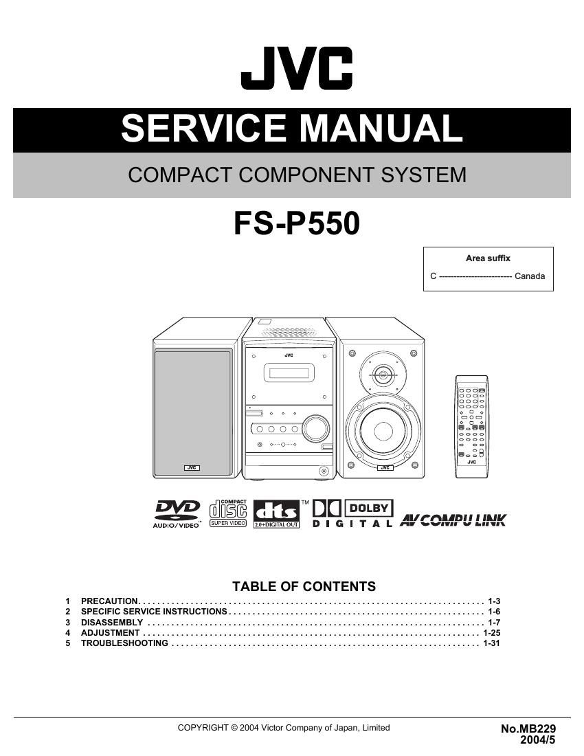 Jvc FSP 550 Service Manual